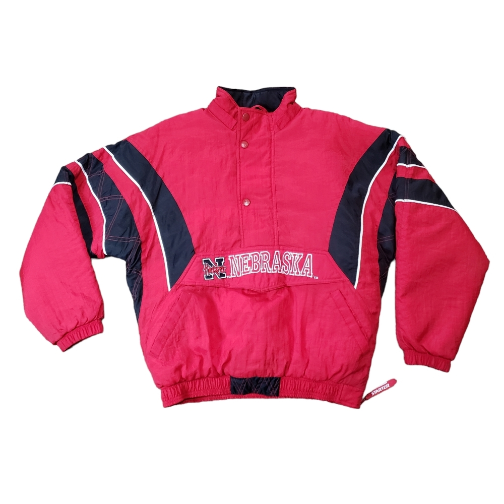 Nebraska Huskers Jacket Vintage Starter Pullover Collegiate Winter Coat Retro M - Picture 2 of 15